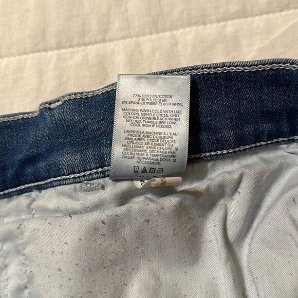 EXPRESS 12R Bell Flare High Rise Front Seam Medium Wash Blue Jeans - Picture 7 of 16